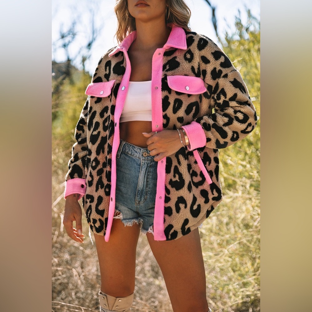 Hot Pink and Leopard Shacket